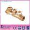 ISO9001 High quality brass manifolds 3-line water separator