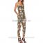 Lily Floral Print V neck Latex Viscose Jumpsuit Patterns Wholesale Ladies Jumpsuit