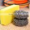 kitchen cleaning set of scouring pad and stainless steel scourer ball sponge scourer set
