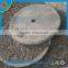 old millstone table grinding stone with wheel