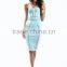 blue elegant one-piece strap bodycon fashionable latest dresses designs