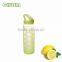 colorful glass water bottle with BPA free lid and food grade silicone sleeve