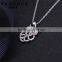 High quality jewelry beautiful pave cz owal pendant necklace for women