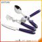 purple handle flatware set, flatware stainless steel, reusable plastic flatware