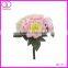 Romantic pink artificial flower peony bouquet for wedding