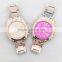fashion stainless steel geneva roman numeral oversize bracelet watch
