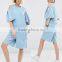 Guangzhou New Casual Cold Shoulder Wide Leg Woman Short Denim Jumpsuits