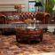 Tufted leather ottoman