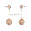 Unique design hollow design ball shape pendant earring rose gold plated jewelry dangling women's jewelry