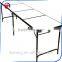 Blank Customizable Beer Pong Table - 8 Feet with Black Aluminum, Ball Rack & 6 Pong Balls