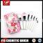 7pcs flower wallet make up brushes set