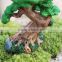 Custom resin crafts garden decor artificial miniature tree house gnome