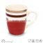 high quality ceramic mug hand painting with strips