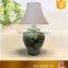 Antique flower handpainted green ceramic table lamp