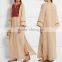 Beige Airy Cotton Embroidered Kurta Fornt neck Designs Ladies Kurta Long Sleeve Maxi dress With Embroidery HSD5917