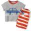 Wholesale branded kids clothes crab car design short sleeve suits for boy kids summer
