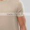 Custom Short Sleeve Crew Neck Light Brown Men's Cotton Elastane Stretch Jersey Slim Fit Longline Casual Plain Design T-Shirt