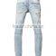2017 custom new fashion jeans pants shinny wash jeans pants for boys