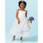Organza ruched spaghetti strap flower girl dress