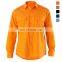 Mens 100% cotton safety orange breathable work button down shirts