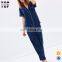 OEM factory short sleeves navy white star print waistband pajamas for women