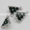 Yiwu factory wholesale 20mm green&white rhinestone tree christmas snap button jewelry