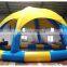 2016 Guangzhou cheap PVC inflatable kids water garden pool with shed shelter
