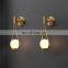 Nordic Modern Wall Lamp Glass Lampshade Metal Bedside Lamp