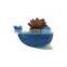 cute cartoon decorative custom animal 3d blue fish whale shaped ceramic planter succulents plant flower pot