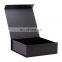 Luxury ribbon knot style anti-scratch matte black lamination rigid gift boxes for packing