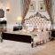 Classic France Design Genuine Leather Bedroom Beds Furniture King Size Leather Wedding Bed