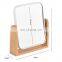 Portable Double Sided Makeup Mirror with Bamboo StandPortable Cosmetic Mirror