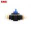 SNS HVSS Series brass and plastic air flow control double male thread hand valve pneumatic fitting