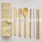 Travel Packaging Bamboo cutlery Utensil Set Portable Bamboo  Straw Spoon Knife Fork Chopsticks