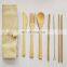 Travel Packaging Bamboo cutlery Utensil Set Portable Bamboo  Straw Spoon Knife Fork Chopsticks