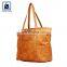 Cotton Lining Material and Zip Closure Type Eye Catching Design Fashionable Women Genuine Leather Shopper Bag