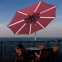 3m waterproof solar umbrella with tilt and light bar