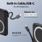 Built-in Dual Cables Battery Bank Power Supply Fast Charging Wireless Magnetic Power Bank 10000mah Led Display With Cable