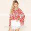 2016 spring New Fashion printed blouse Short Sleeve high quality and digital printed women blouse B018