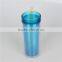 Mlife BPA Free Drink Insulated Tumbler Food Grade Plastic Cold Bottle With Straw And Lid