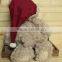 plush bear with christmas hat/teddy beat toy with santa hats/plush teddy bear with hat