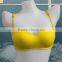 Latest fresh yellow big cup ladies gym wear