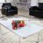 Living room RB-1409 Modern white stoving varnish rectangular tempered glass coffee table with stainless steel tea table