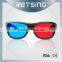 2015 New Arrival Acrylic Lens Anaglyphic Red Blue Cyan 3D Glasses Watching 3D 4D TV PC Movie Game