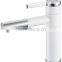 Elegant white chrome brass washing basin faucet