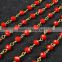 $4/meter by Trade Assurance- Stone faceted red agate beaded chain 5.5mm rosary chains-Free shipping