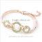 Fashion Jewelry 18K Rose Gold Filled Clear Unique Circle Austrian Crystal Bangle Bracelet