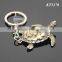 Three-dimensional Tortoise Shaped Zinc Alloy Plated Bronze Metal Sea Green Turtle Keychain