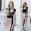 Women's Celeb Sexy Open Fork High Waist Pencil Dress Cocktail Party Bodycon Tunic Dress