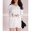 White plus size boho lace swing dresses casual